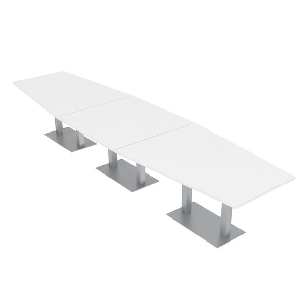 45 in W, 165.75 in L, 29 in H, Engineered Wood Top, White